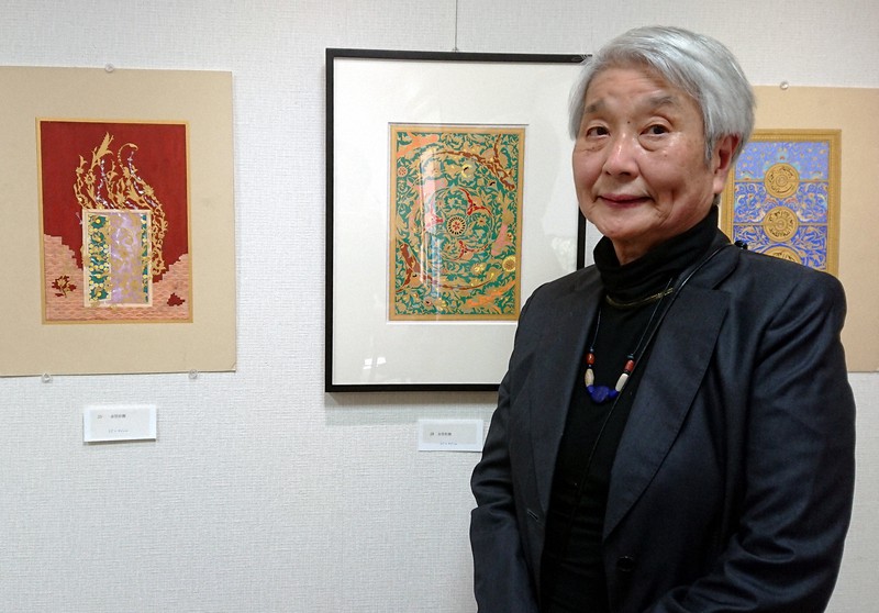 アフガン細密画の展覧会を企画した西垣敬子さん=兵庫県西宮市甲子園口1の「ギャラリーわびすけ」で2021年4月2日、高尾具成撮影