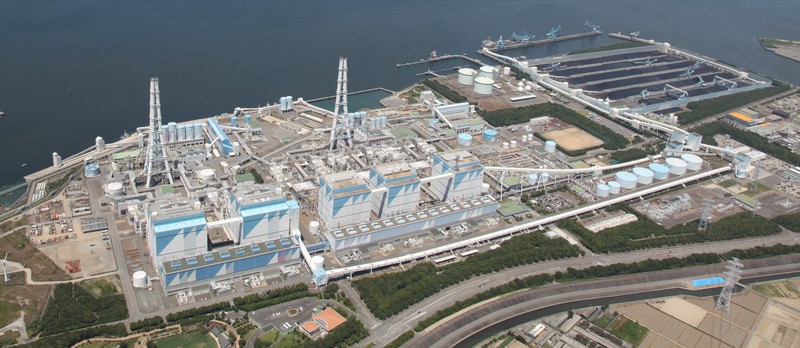 アンモニアを混ぜて発電する実証実験を行ったJERAの碧南火力発電所=愛知県碧南市で(JERA提供)