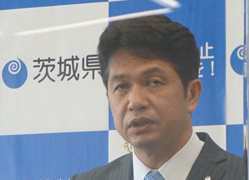 茨城県の大井川和彦知事=水戸市で2021年4月9日、日野行介撮影