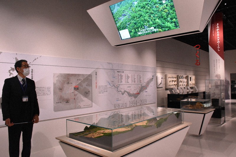 やんば天明泥流ミュージアムの展示室=群馬県長野原町で2021年3月23日、妹尾直道撮影