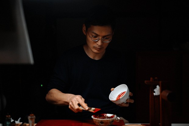 諸石健太郎さん 輪島の漆器ブランド「YUKAKU」さんにて=筆者撮影