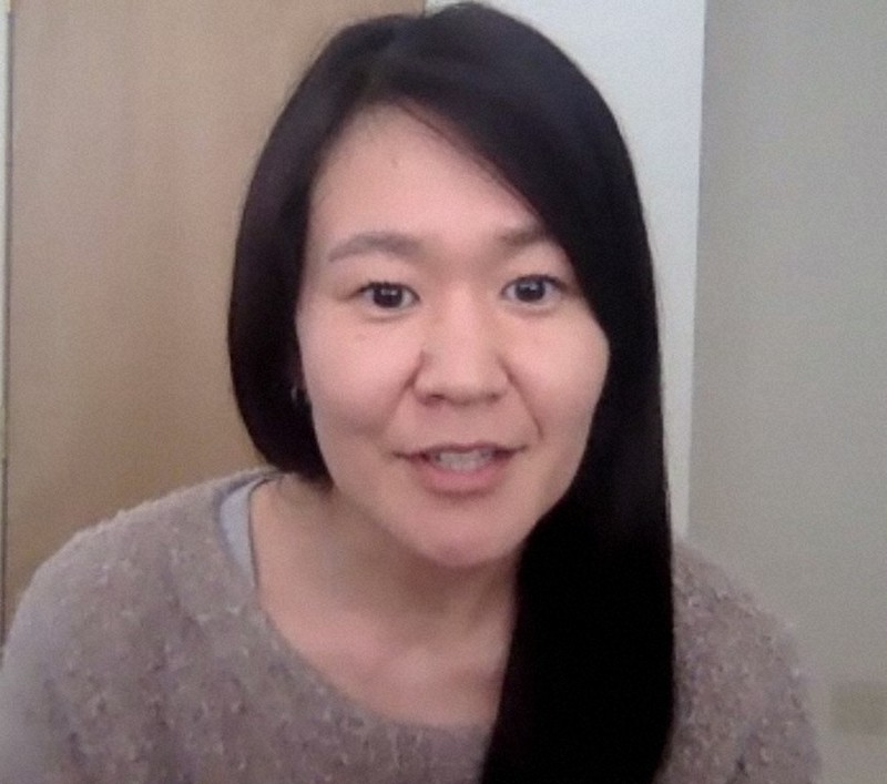 オンラインでインタビューに答える那須紀子さん=米西部ロサンゼルスで2021年4月14日、福永方人撮影