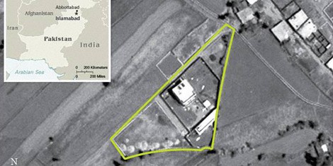 アボタバードにあるビンラディンの「隠れ家」の衛星写真=米中央情報局(CIA)のウェブサイトから