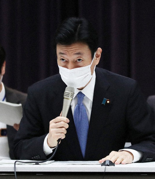分科会で発言する西村康稔経済再生担当相=東京都千代田区で7日午前9時、小出洋平撮影