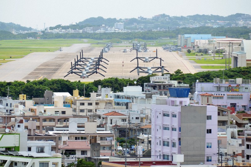 米軍普天間飛行場=沖縄県宜野湾市で2020年8月、竹内望撮影