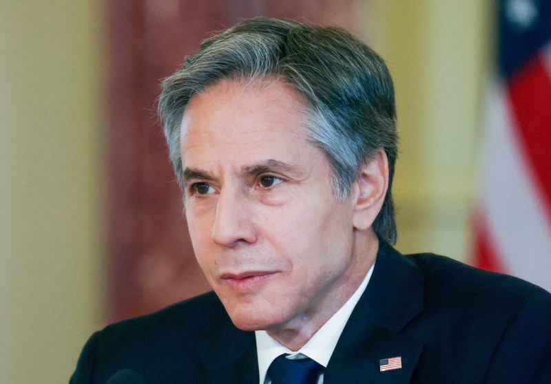 ブリンケン米国務長官=ワシントンで2021年4月27日、AP