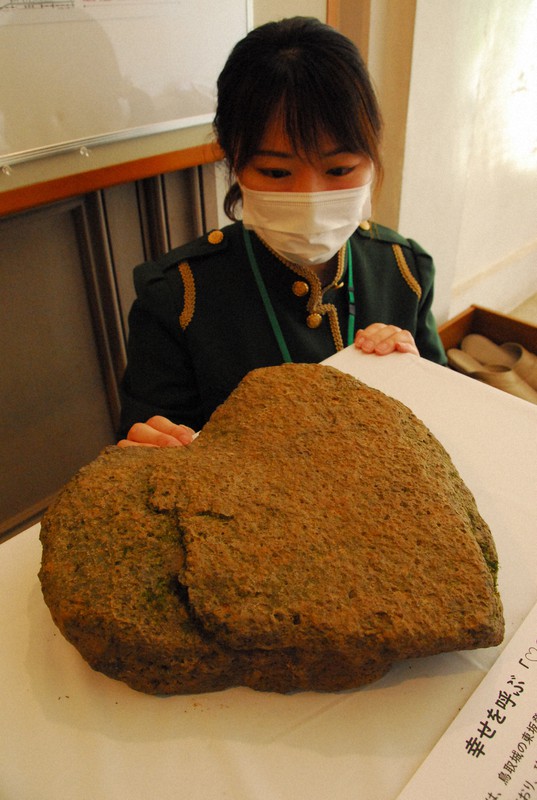 一時行方不明 幸運の石 里帰り 鳥取の仁風閣から久松山へ 毎日新聞 一時行方不明 幸運の石 里帰り 鳥取の仁風閣から久松山へ 毎日新聞