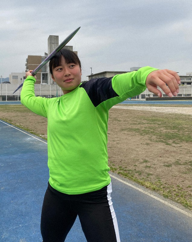 日本選手権に向けて練習に励む上田百寧選手=福岡大提供