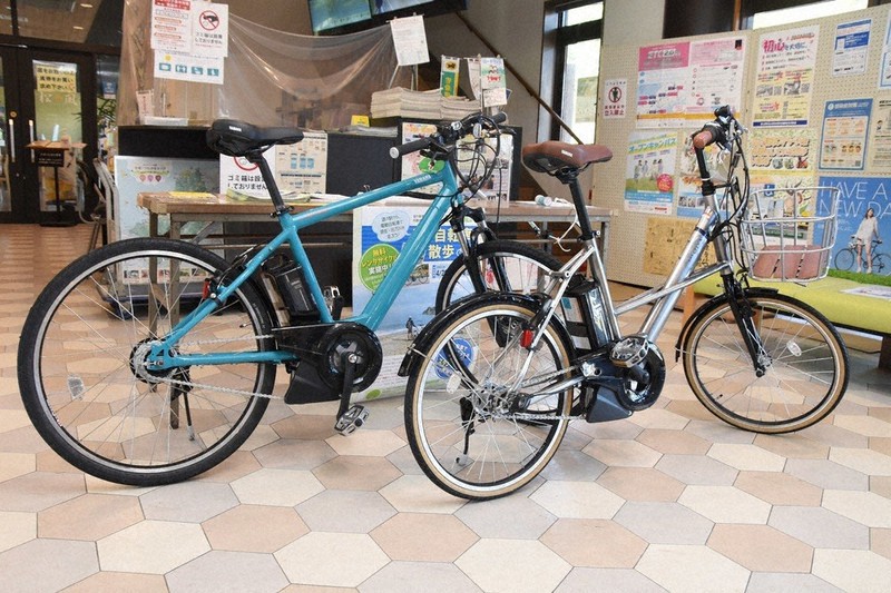 道の駅ゆとりパークたまがわで貸し出している電動アシスト付き自転車