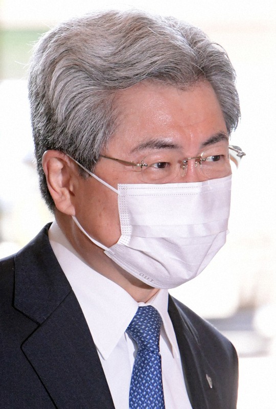 中央防災会議に臨む日本医師会の中川俊男会長=首相官邸で2021年5月25日午前8時49分、竹内幹撮影
