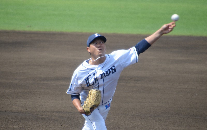 今季初の1軍登板に向け、2軍で順調な調整を積んできた西武・内海=埼玉県のカーミニークフィールドで2021年5月25日午後1時26分、生野貴紀撮影