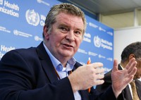 In this Feb. 5, 2020 file photo, Dr. Michael Ryan, executive director of the World Health Organization's Health Emergencies program, speaks during a news conference at the WHO headquarters in Geneva, Switzerland. (Salvatore Di Nolfi/Keystone via AP)