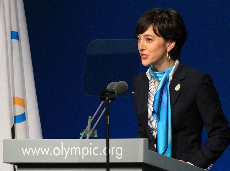 五輪招致の最終プレゼンテーションで「おもてなし」の精神を訴えた滝川クリステルさん=ブエノスアイレスで2013年9月7日午前10時58分、梅村直承撮影