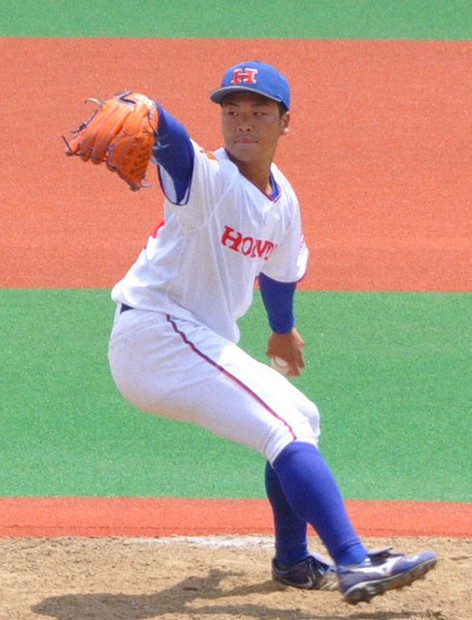 ホンダの片山皓心投手=東京都大田区の大田スタジアムで2021年6月3日午前10時48分、野呂賢治撮影