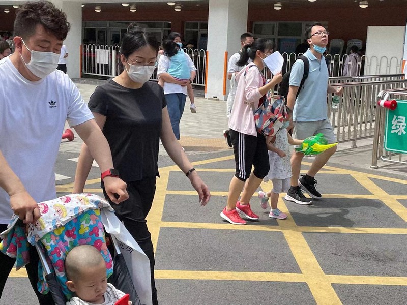 少子化が急速に進む中国=北京市内で2021年6月11日、小倉祥徳撮影