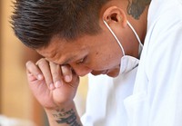 Myanmar national soccer goalkeeper Pyae Lyan Aung is seen in the city of Ikeda, Osaka Prefecture, on June 20, 2021. (Mainichi/Ryoichi Mochizuki)