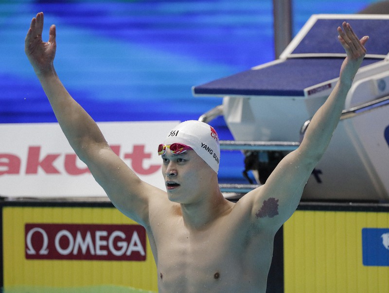 競泳の中国・孫楊選手=AP