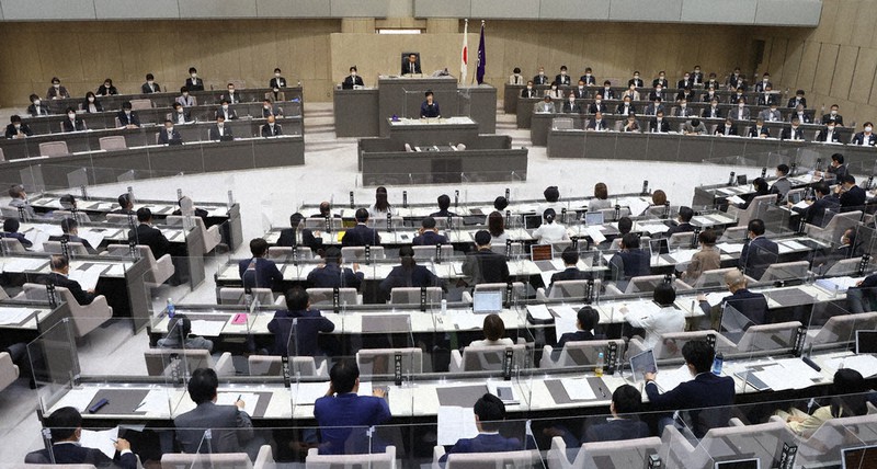 都議会定例会本会議の様子=新宿区で、佐々木順一撮影