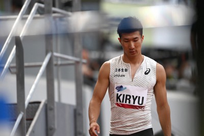 けがへの不安を抱えながら苦しいシーズンを過ごしてきた桐生祥秀＝東京・国立競技場で2021年5月9日、久保玲撮影