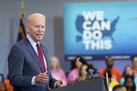 U.S. President Joe Biden speaks at the Green Road Community Center in Raleigh, North Carolina, on June 24, 2021. (AP Photo/Susan Walsh)