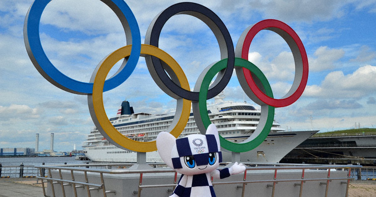 東京2020＋1：五輪モニュメントお目見え 横浜・赤レンガパーク