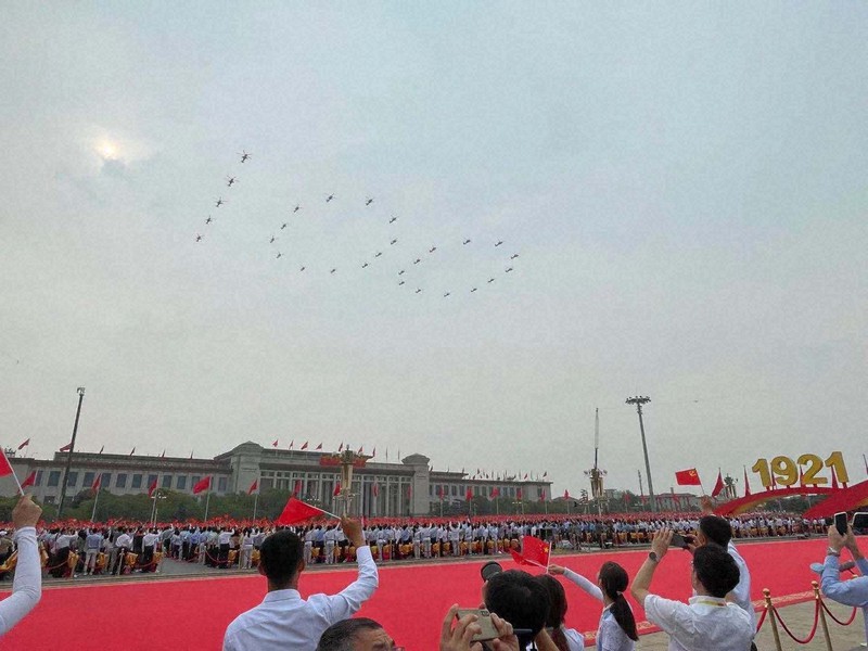 習氏「外部の圧迫許さず」鋼鉄の長城にたとえ 中国共産党100年 | 毎日新聞