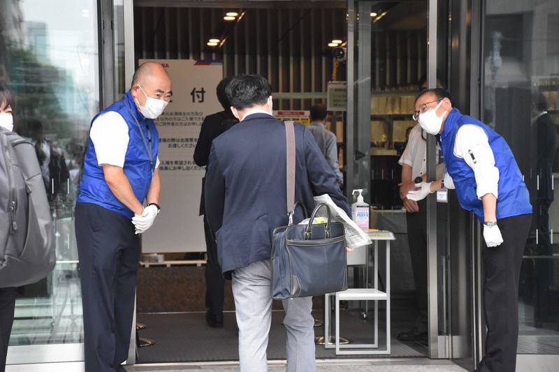 東芝株主総会に出席する株主ら=東京都新宿区で2021年6月25日、井川諒太郎撮影
