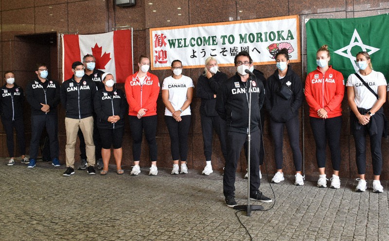東京２０２０ １ カナダ代表 ようこそ 水球女子選手ら合宿へ 盛岡 岩手 毎日新聞
