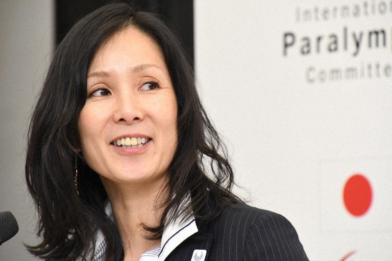 国際パラリンピック委員会公認教材「I'm POSSIBLE」を発表するマセソン美季さん=2017年2月21日、根岸基弘撮影