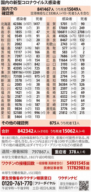 国内感染者18日