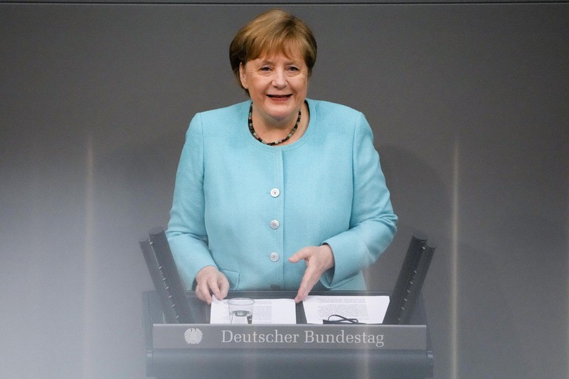 ドイツのメルケル首相=6月24日、AP