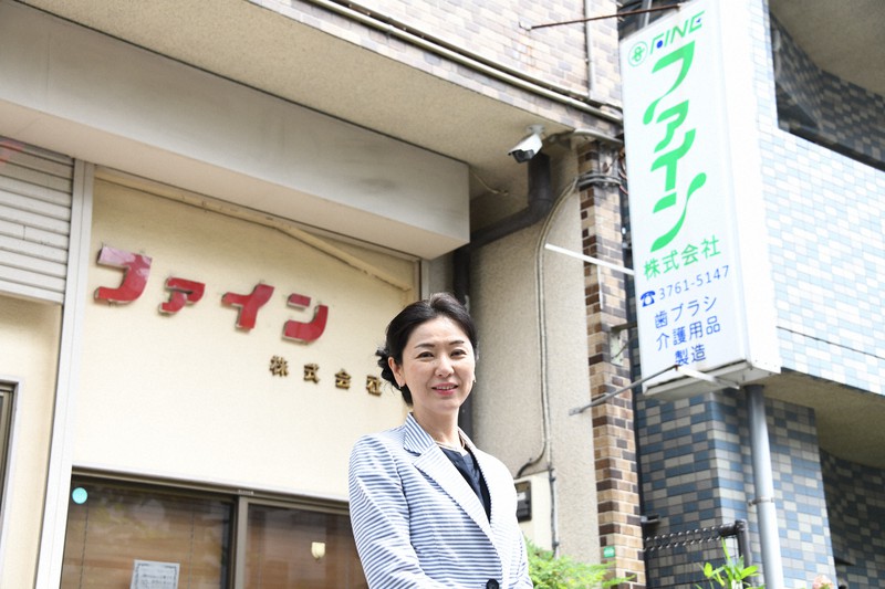 「ファイン」の清水直子社長=東京都品川区で、内藤絵美撮影
