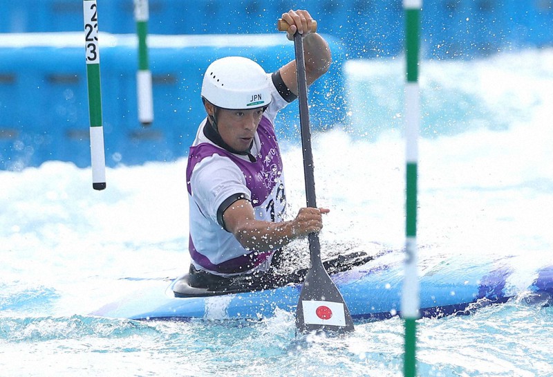 男子カナディアンシングル決勝で10位となった羽根田卓也=カヌー・スラロームセンターで2021年7月26日、宮武祐希撮影