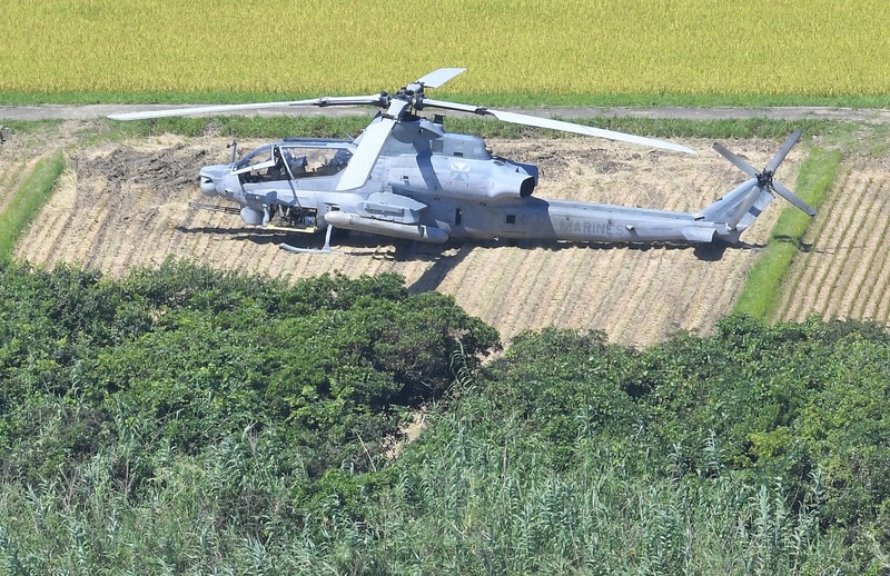 米軍ヘリが田んぼに不時着 けが人なし 宮崎・串間 | 毎日新聞