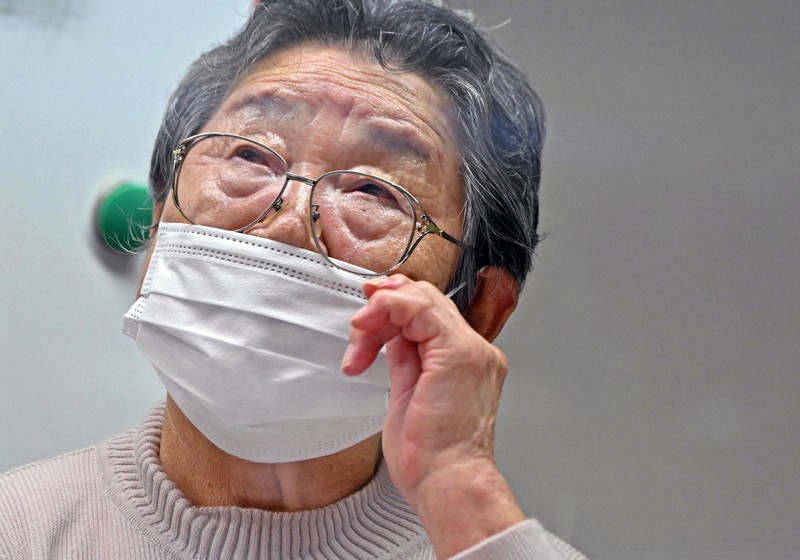 被爆体験伝承者への研修で自身の体験を語る被爆者の朴南珠さん=広島市中区で2021年7月15日、山田尚弘撮影