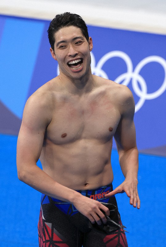 男子200メートル個人メドレー予選、準決勝に進んだ萩野公介=東京アクアティクスセンターで2021年7月28日午後8時22分、梅村直承撮影