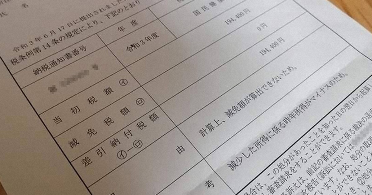 国保料 所得ゼロなら減免せず コロナ特例に盲点 赤字の業者悲鳴 毎日新聞