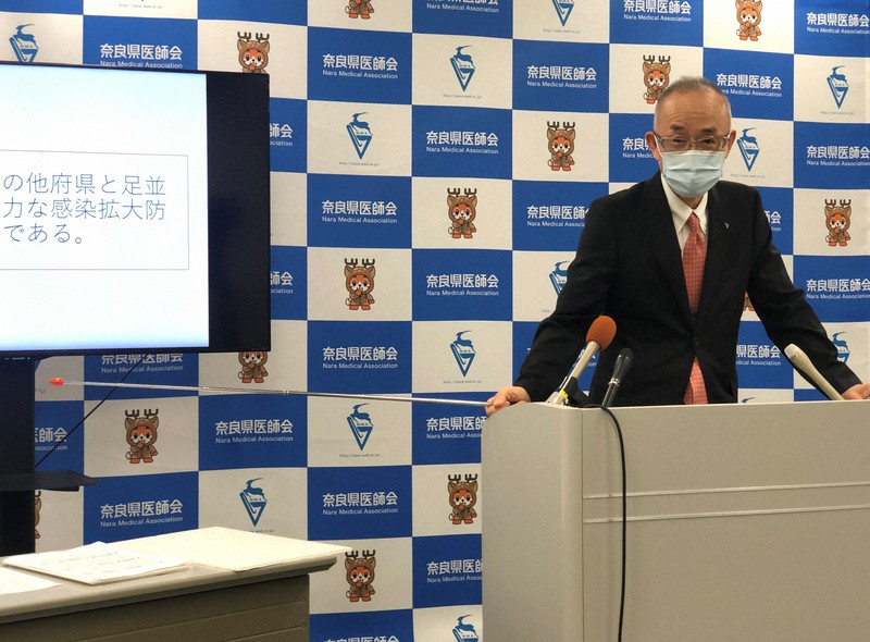 奈良県も緊急事態宣言発令などの措置が必要との考えを示す県医師会の安東範明会長=奈良県橿原市で2021年8月19日、久保聡撮影