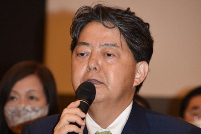 林芳正元文部科学相＝山口県宇部市相生町のANAクラウンプラザホテル宇部で2021年7月15日午前11時9分、遠藤雅彦撮影