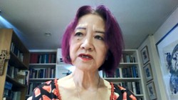 オンラインでインタビューに答える浜矩子さん