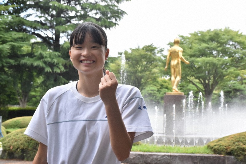 走り高跳びで好記録を出している高橋美月さん=盛岡市みたけで2021年7月27日、山田豊撮影