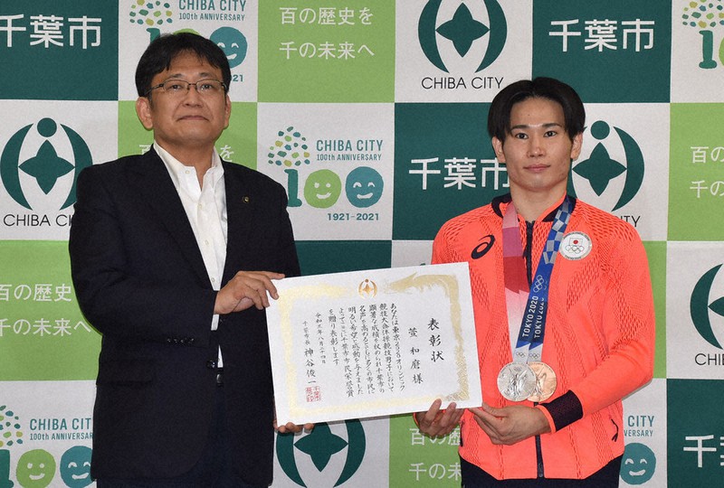 東京２０２０ １ 体操 萱選手に市民栄誉賞 パリへ始動 金を 千葉 千葉 毎日新聞