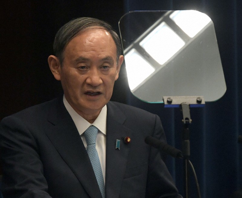 記者会見する菅義偉首相=首相官邸で2021年9月9日午後7時3分、竹内幹撮影