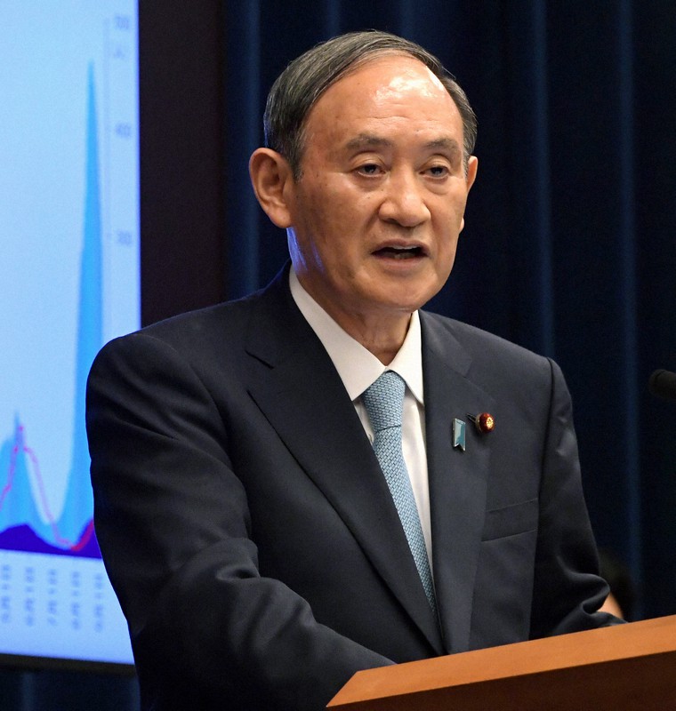 記者会見する菅義偉首相=首相官邸で2021年9月9日午後7時5分、竹内幹撮影