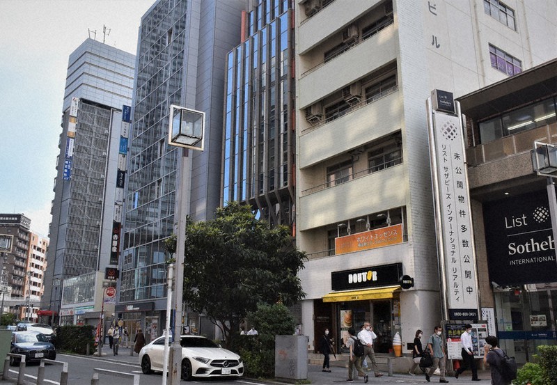 商業地の地価上昇率で県内トップとなった地点=横浜市西区高島2で2021年9月21日、牧野大輔撮影