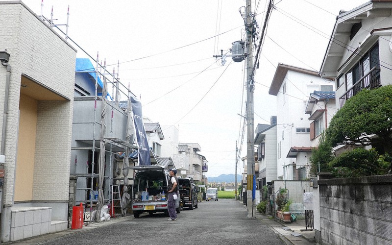 最も上昇率の高かった向日市内の住宅地周辺=京都府向日市で矢倉健次撮影(画像の一部を加工しています)