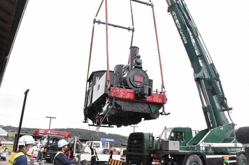 長門ポッポ、74年ぶり帰郷 SL車両、京都から山口・下関の道の駅へ