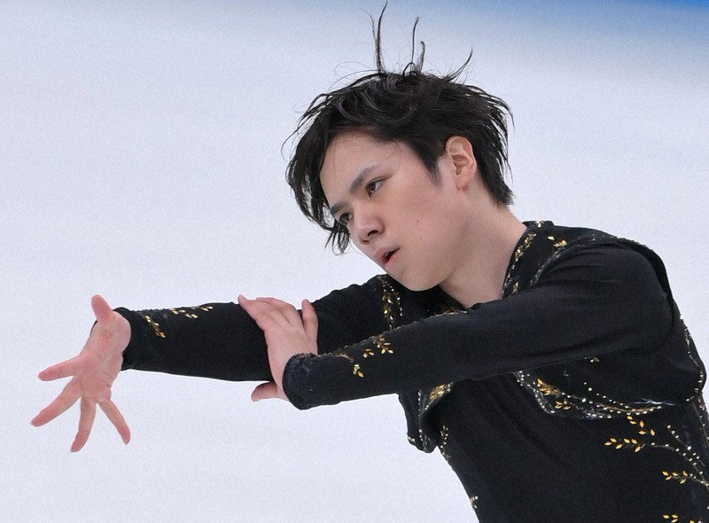 ジャパンオープンで演技する宇野昌磨=さいたまスーパーアリーナで2021年10月2日、手塚耕一郎撮影