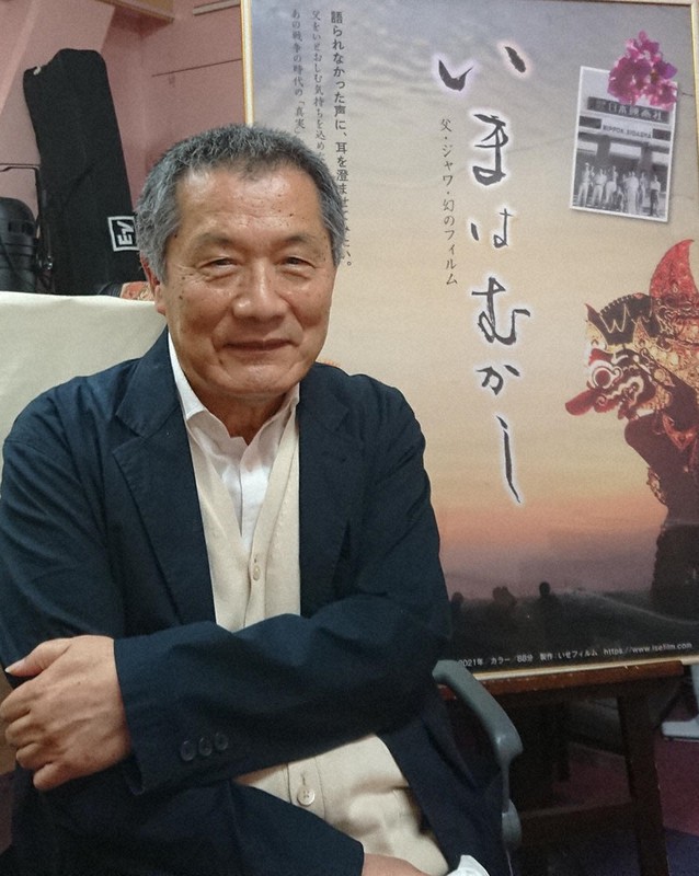 映画「いまはむかし」を撮った伊勢真一監督=名古屋市東区の名演小劇場で2021年9月、山田泰生撮影