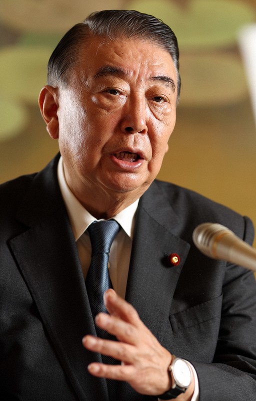 インタビューに答える大島理森衆院議長=東京都千代田区で2021年10月12日、小川昌宏撮影